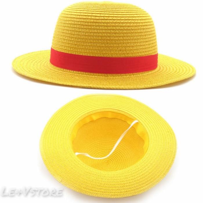 BISA COD - TOPI JERAMI ANIME, MONKEY D. LUFFY ONE PIECE WARNA ORIGINAL DAN KUNING