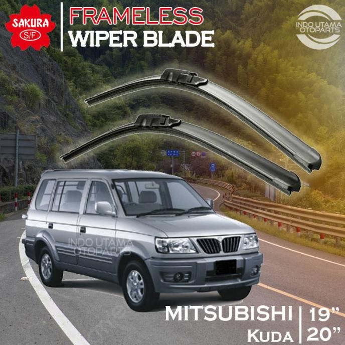 TERLARIS Wiper Frameless Mitsubishi Kuda Karet Kaca Mobil SAKURA