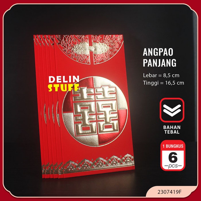 

><><><] Angpao Panjang Wedding Shuang Xi Tebal / Angpao Nikah isi 6 pcs