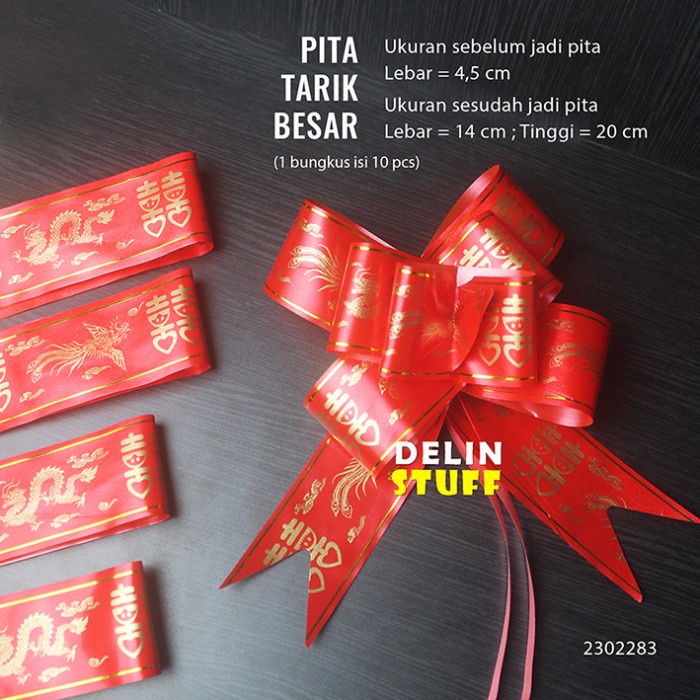 

------] Pita Tarik Pernikahan Chinese Wedding Besar / Pita Sangjit isi 10 pcs