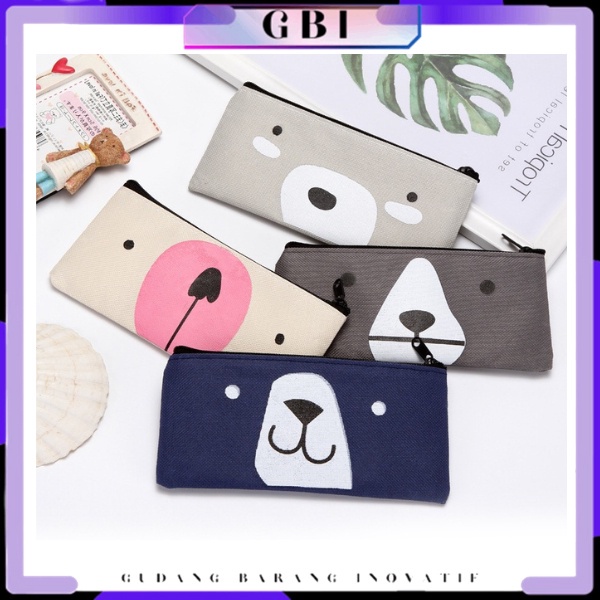 

GBI Kotak Pesnsil Kain Kanvas Karakter Bear Lucu Tempat Pensil Serbaguna Motif Doggy Dompet Pensil Canvas Gambar Hewan Tempat Penyimpanan Alat Tulis