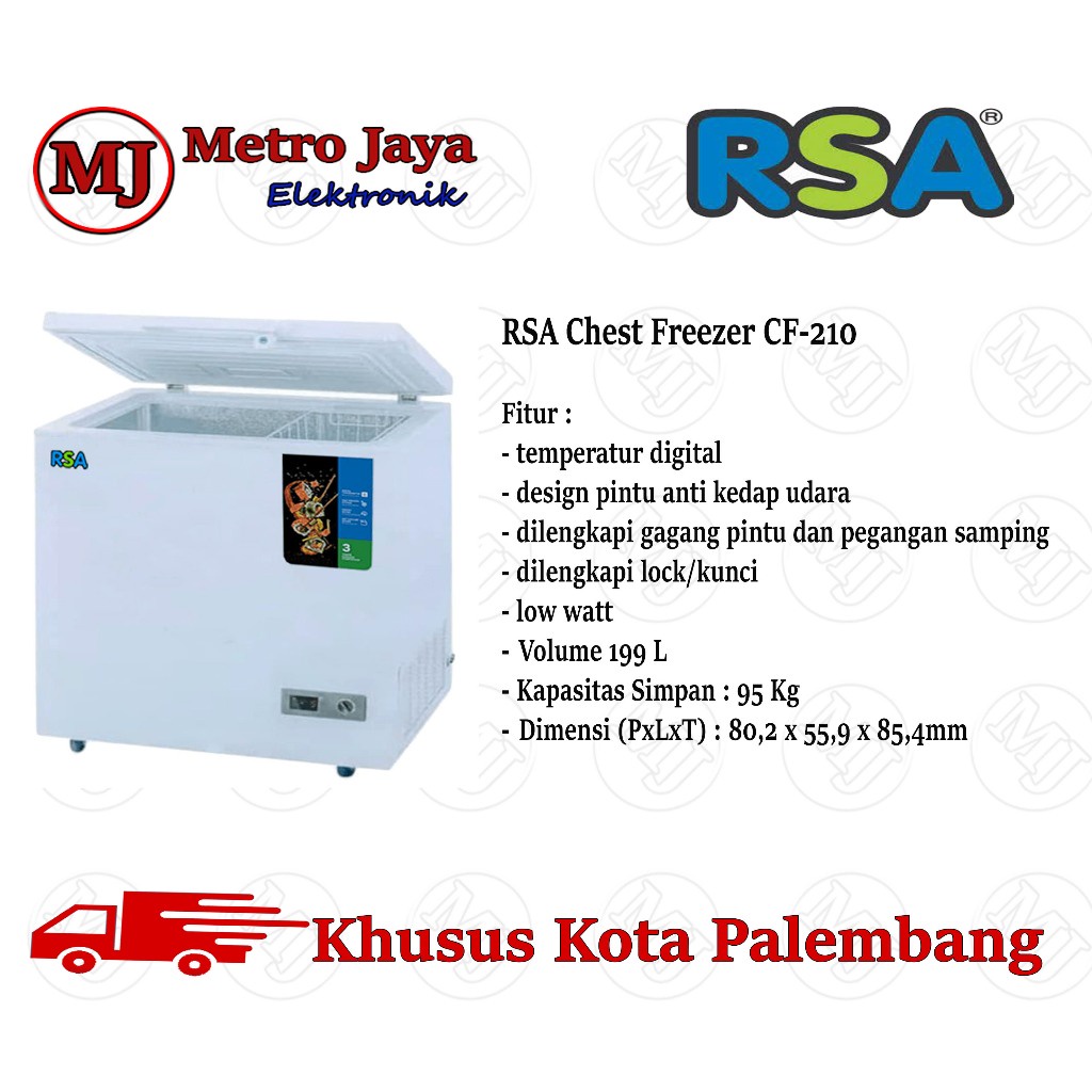 RSA Chest Freezer CF-210 Box Freezer 199L LEMARI PEMBEKU RSA CF 210