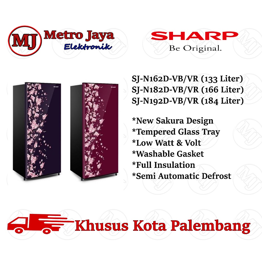 KULKAS SHARP 1 PINTU SHARP SJN 162 D-S New Sakura Series 133 Liter