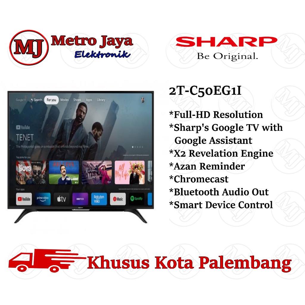 TV LED Sharp 50 Inch Android 11 GoogleTV 2T-C50EG1i / 50EG1i / 50EG