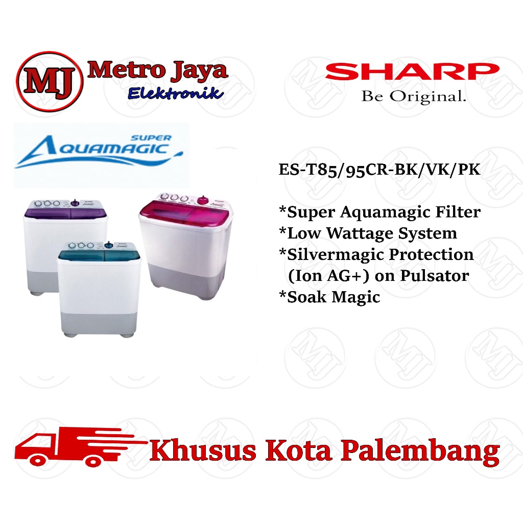 Mesin Cuci 2 tabung sharp EST-85-CR 8 KG Mesin cuci Sharp AQUAMAGIC EST 85 CR