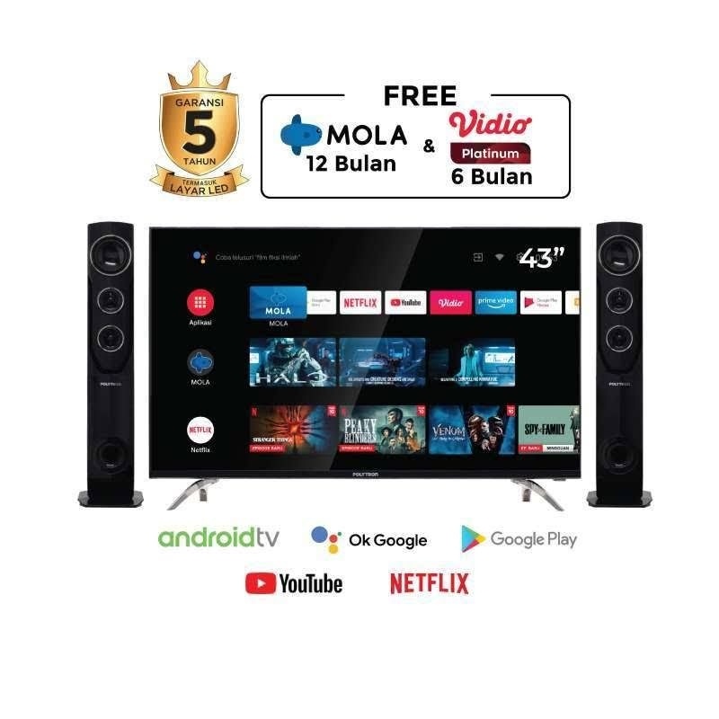 POLYTRON TV Full HD Android TV PLD 43TAG5959 43 inch Digital Smart TV