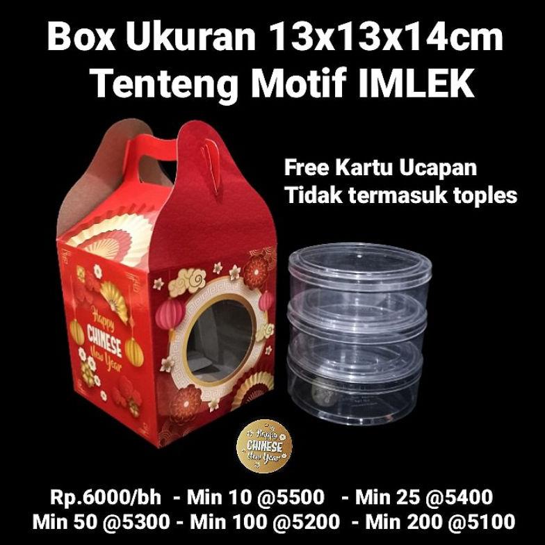 

Sale !! Box 13X13X14Cm Tenteng Motif Imlek Muat 3 Toples 250Gr Terlaris