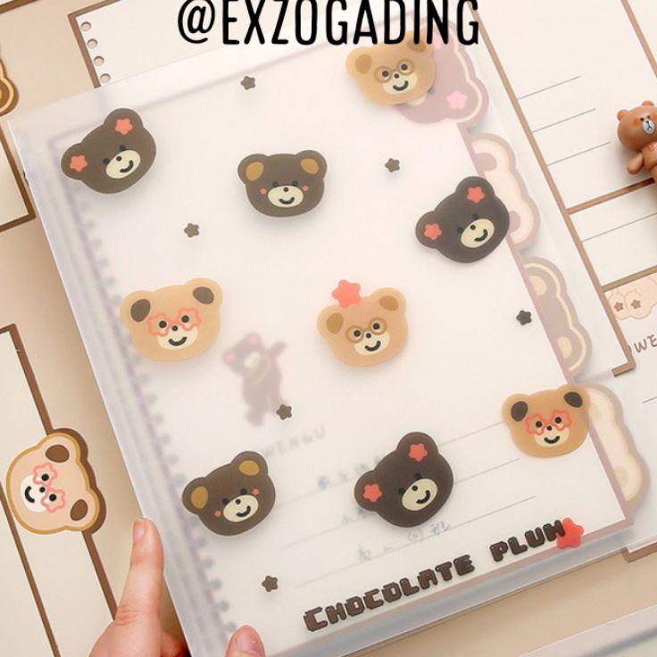 

Buku Binder A5 B5 Note File Holder Motif Beruang 60 Lembar Loose Leaf Kertas Bergaris. 1 Pcs