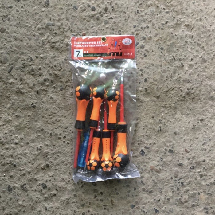 Obeng Listrik Set ATS 7 Pcs Insulated Screwdriver Obeng Karet ATS