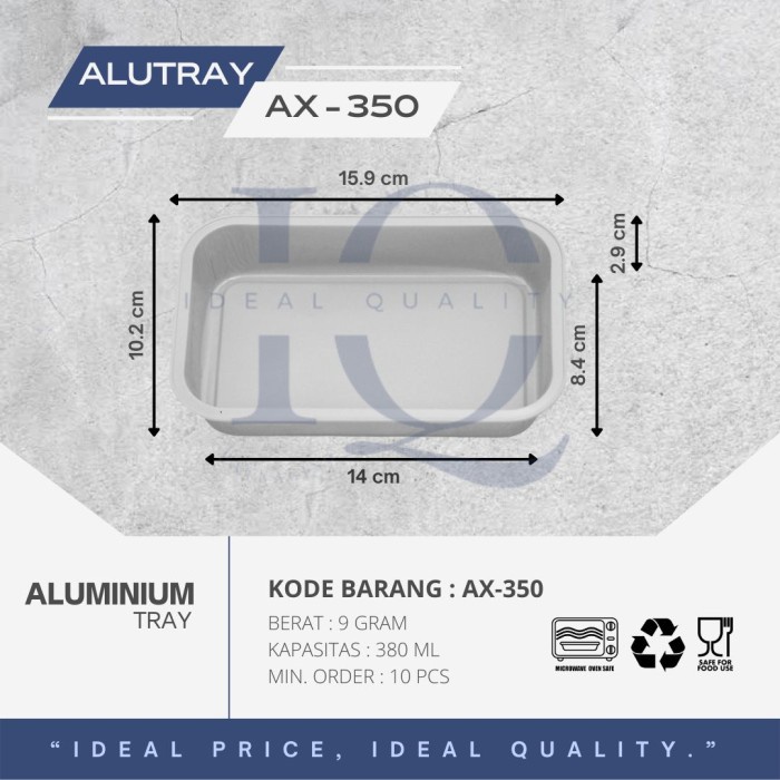 Aluminium Foil Tray Ax 350 / Wadah Cup Aluminium Foil Ax-350 + Tutup