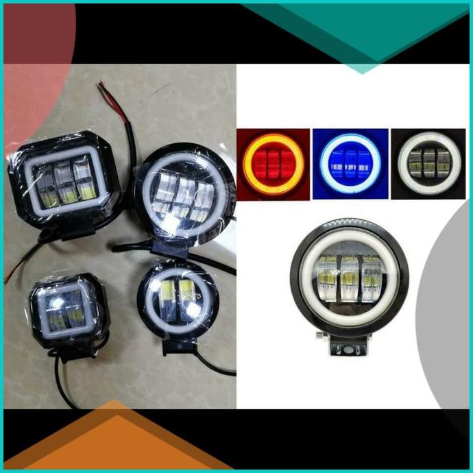 lampu tembak model daymaker kecil bulat kotak led biru cahaya putih 16