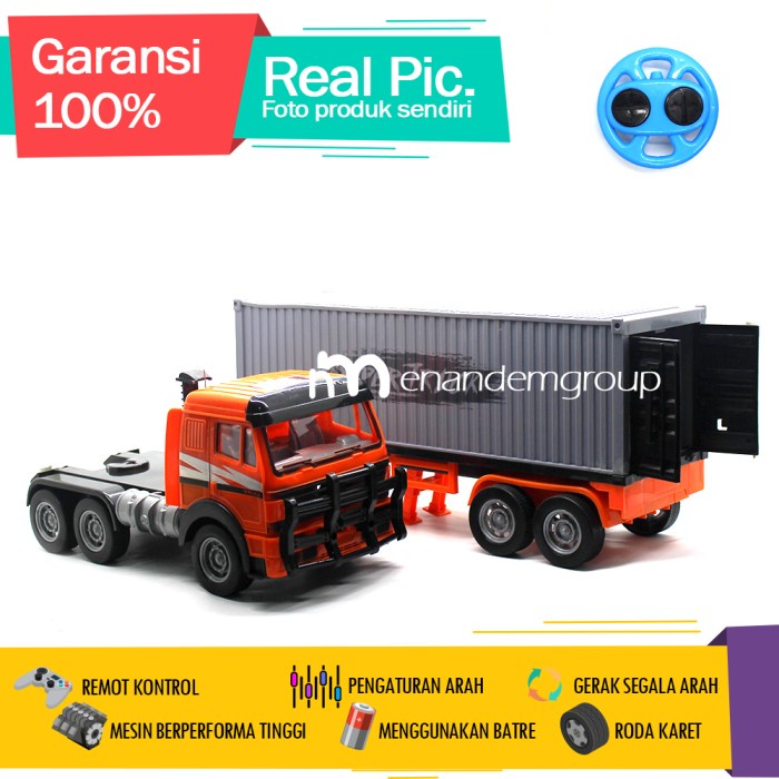 TERLARIS Mainan Mobil Remot Kontrol RC Truk Kontainer Trailer Super Jumbo