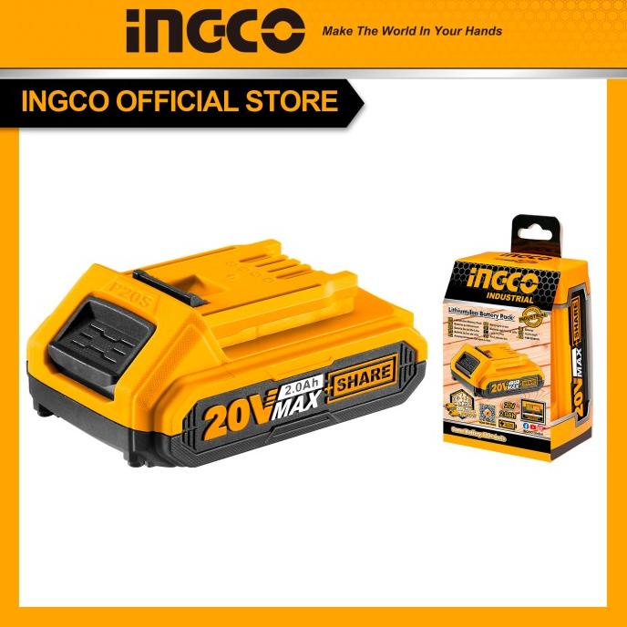 Baterai P20S (2.0 Ah) Power Tools INGCO 20V Li-Ion Battery FBLI20011