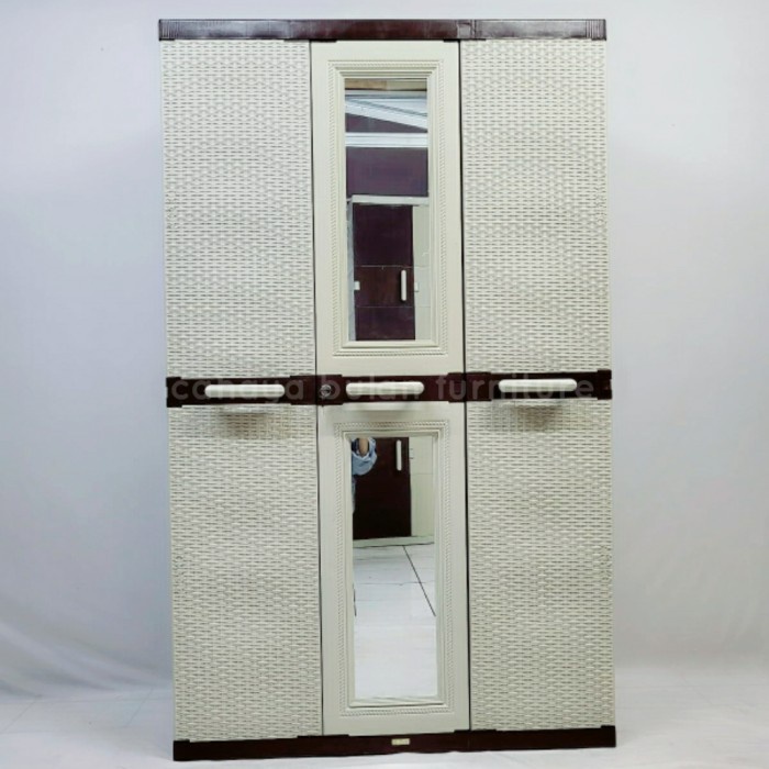 LEMARI PAKAIAN PLASTIK AKAKO 3 PINTU ELEGANT