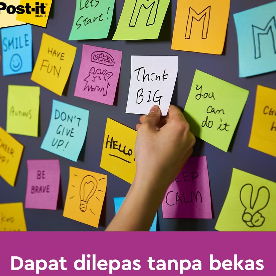 

3M Post-It Stiy, Notes, 654-5Ssau, 2X Lebih Merekat, 5 Pad, 76X76 Mm, Untuk Berbgai Permukan Kertas
