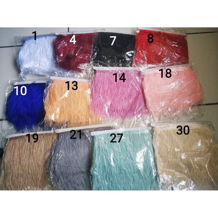 

Renda Bulu Ostrich Feather pendek per 50 cm