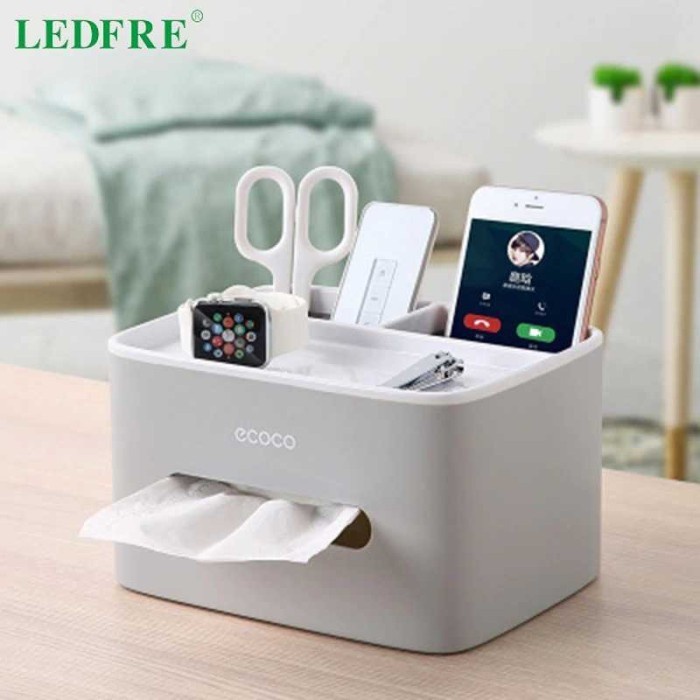 

ECOCO Storage Box Kotak Penyimpanan Office Desk Case Organizer Abu-Abu