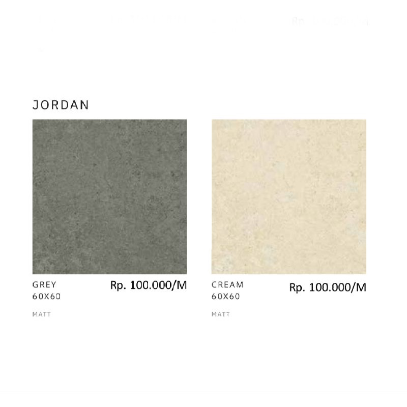 Keramik Matt Motif Cemento Abu/Cream Jordan Ukuran 60x60 by Platinum/Keramik Kualitas 1 Grade A/Kera