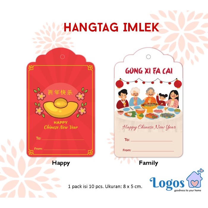 

TERLARIS Hangtag Imlek Hang tag CNY kartu ucapan Happy Chinese New Year Gong Xi