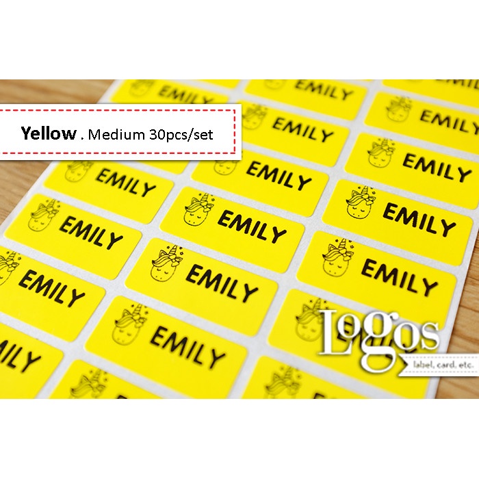 

TERLARIS Yellow MEDIUM Sticker Label Nama waterproof stiker nama anak kuning