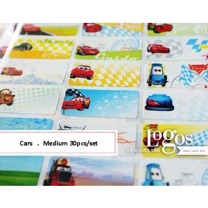 

TERLARIS Cars Sticker MEDIUM Name Label. Stiker karakter Lightning McQueen Mater disney lucu nama