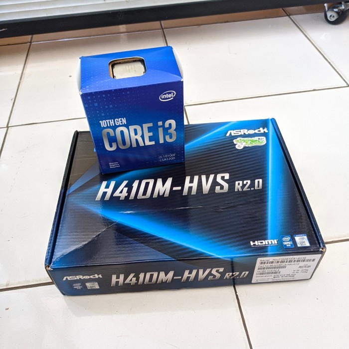 paket mobo prosesor fan core i3 10100f mobo asrock h410m