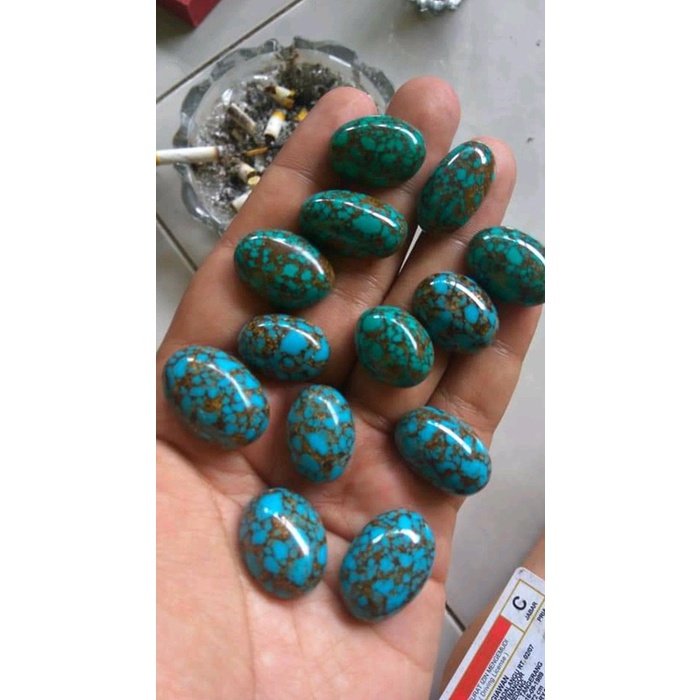 Eklusif Batu Pirus Persia Urat Emas Composite Hq Murah