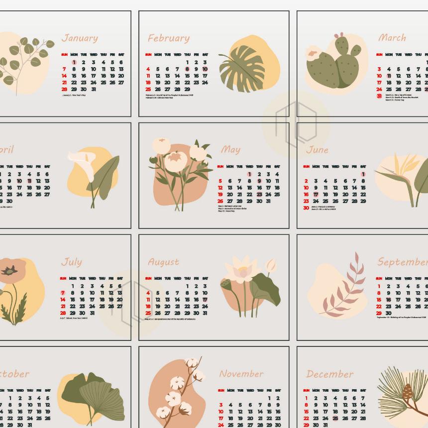 

Kalender Meja 2024 Estetik Aesthetic / Desk Calendar 2024 / Kalender Duduk 2024 / Wall Calendar Aesthetic 2024