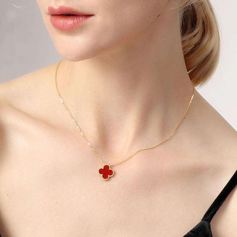 Big Sale Necklace Van Cleef & Arpels Vca 5 Vintage Alhambra Vc Clover Daun Flower Pearl Plated Gold 