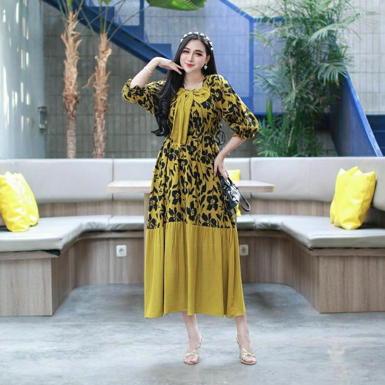 Terlaris Haruka Dress Daster Rayon Ld 110 Model Terbaru / Daster Rayon Polos / Daster Jumbo Busui Fr