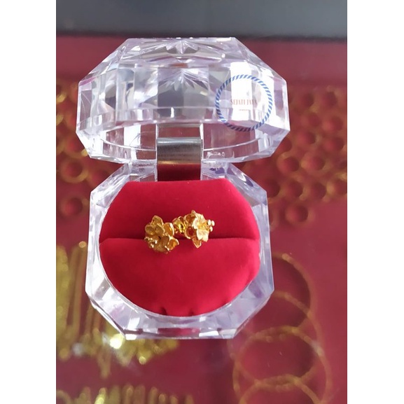 Anting" kerabu rose variasi emas kadar 375
