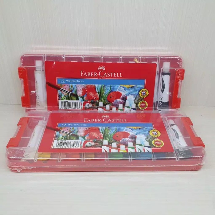 

WATERCOLOURS 12 WARNA/CAT AIR 12 WARNA FABER CASTELL (PLASTIC CASE) ORIGINAL TERBARU