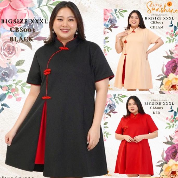Cheongsam Sangjit Dress Batik Wanita Size Xxxl/Jumbo/Big Size Cbs003(1 Limited Edition