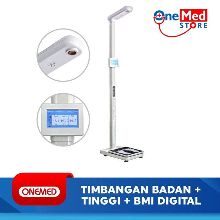 Timbangan Badan + Tinggi Badan + Bmi Digital Onemed Gratis Ongkir
