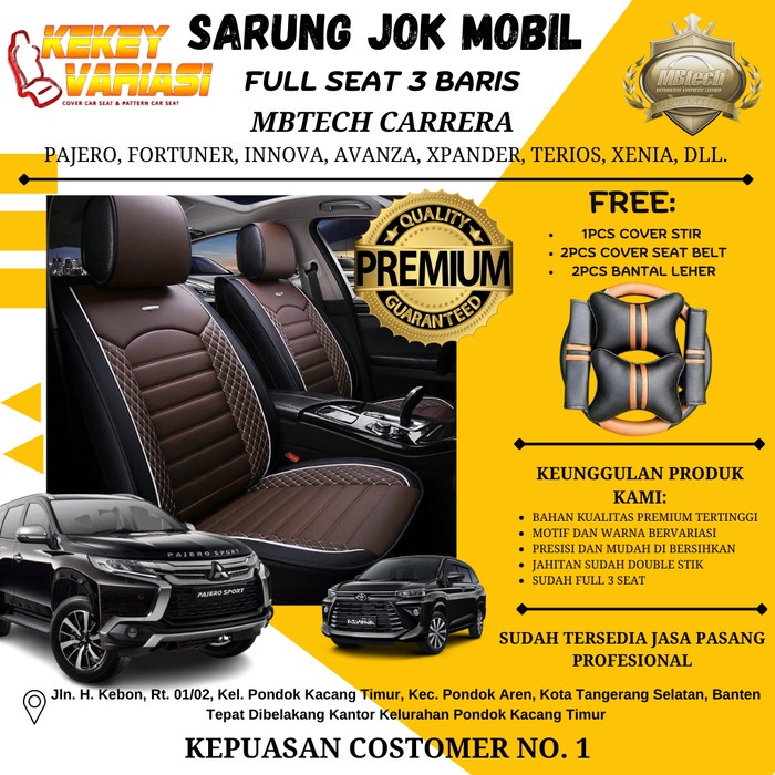 HotPromo / Sarung Jok Mobil Tiga Baris MBtech Carrera Kualitas Premium