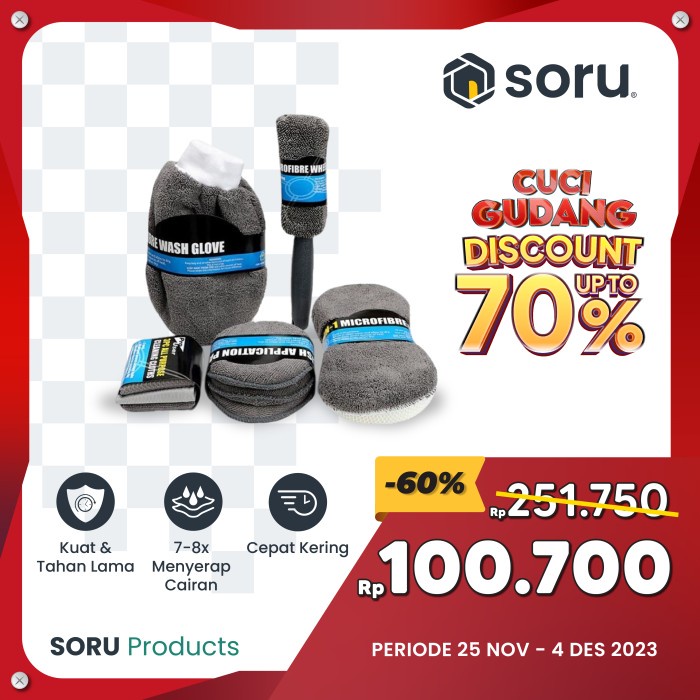 Terbaik Set Kain Lap Microfiber Pembersih Mobil 9Pcs