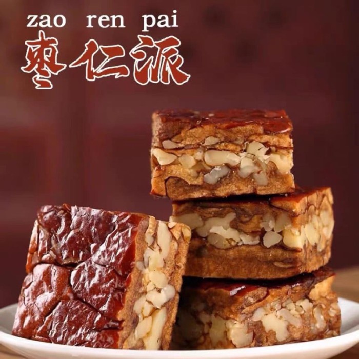 

snack china sehat - kacang wallnut lapis kurma merah - zao ren pai - -ls01