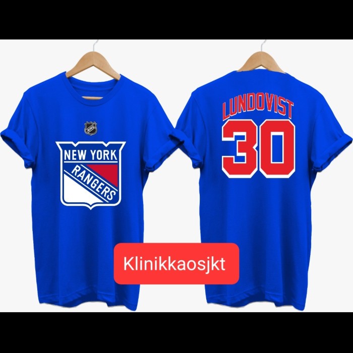 Price BAJU - KAOS NFL TEAM YORK RANGERS NAMESET LUNDQVIST - TSHIRT NHL