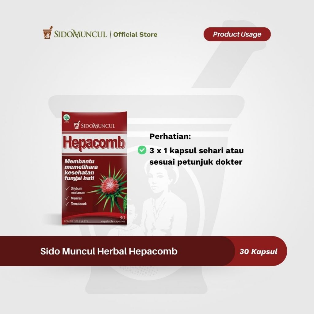 Sido Muncul Natural Herbal Hepacomb 30 Kapsul - Membantu Memelihara Kesehatan Fungsi Hati-3