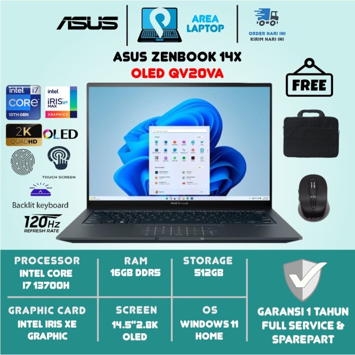 Asus Zenbook 14X OLED Q420VA INTEL I7 13700H 16GB DDR5 512GB IRIS XE