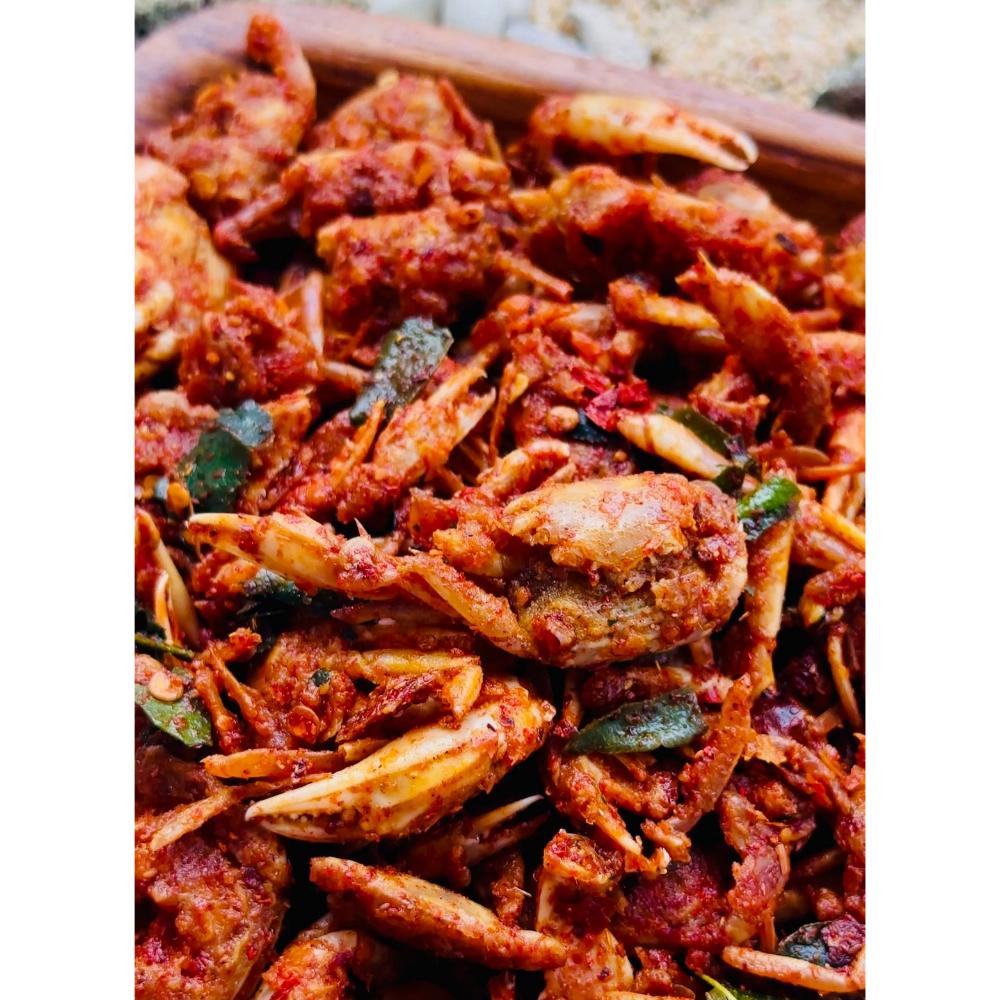 

TERLARIS BABY CRAB CRISPY PEDAS DAUN JERUK 500GR NGABRET BISACOD