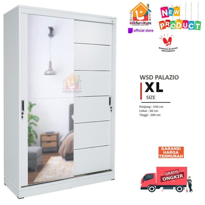 LEMARI PAKAIAN SLIDING OLYMPIC 2 PINTU WSD PALAZIO