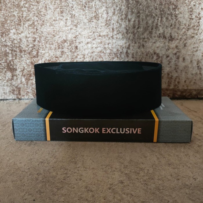 Songkok Hitam Polos Tinggi 7 Cm I Peci Kopiah Hitam