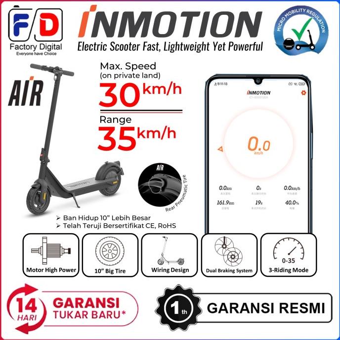 Inmotion AIR C1 10" Electric Scooter Skuter Listrik Skuter Elektrik