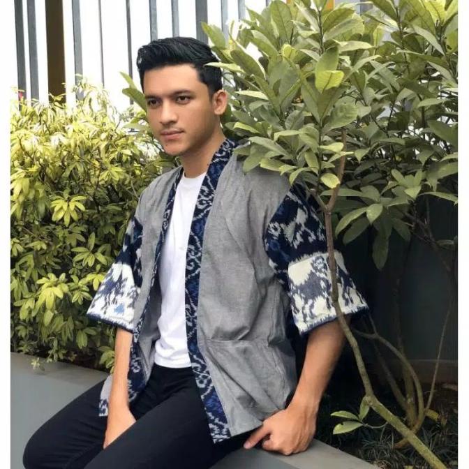 KIMONO PRIA TENUN ETNIC OUTWEAR JAS BLAZER WANITA UNISEX TENUN ETNIK