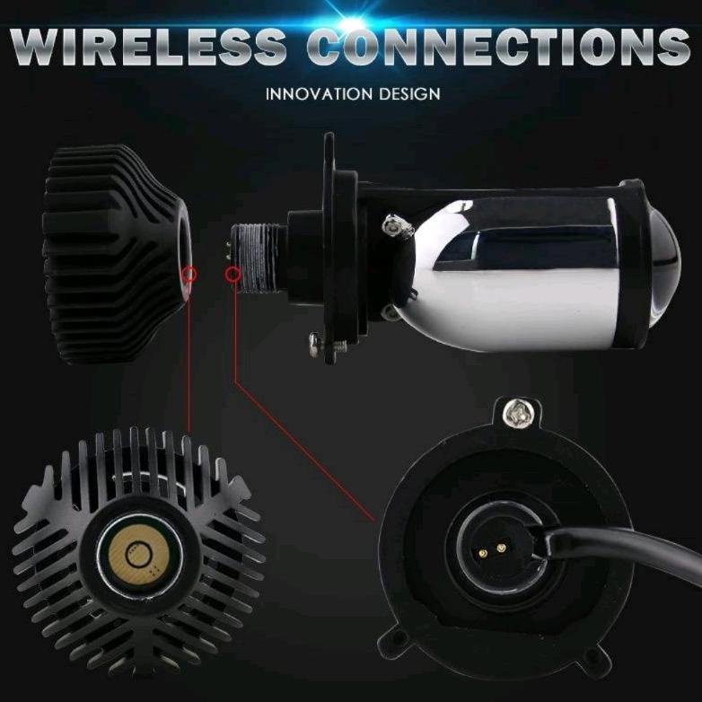 Lampu projecktor LED H4 Motor mobil super terang mini Proji lensa LED berkualitas import