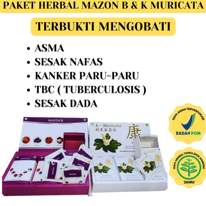 

Obat Herbal Asma Sesak Nafas Kanker Paru TBC MAZON B & K Muricata