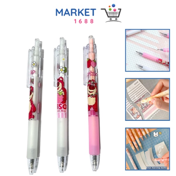 

Market1688 Pemotong Kertas Bentuk Pena Karakter Kartun Bear Strawberry Lucu Cutter Pen Knife Cut Stickers Scrapbooking Alat Pemotong Stiker Bentuk Pena Cutting Tools Portable Knife Carving DIY