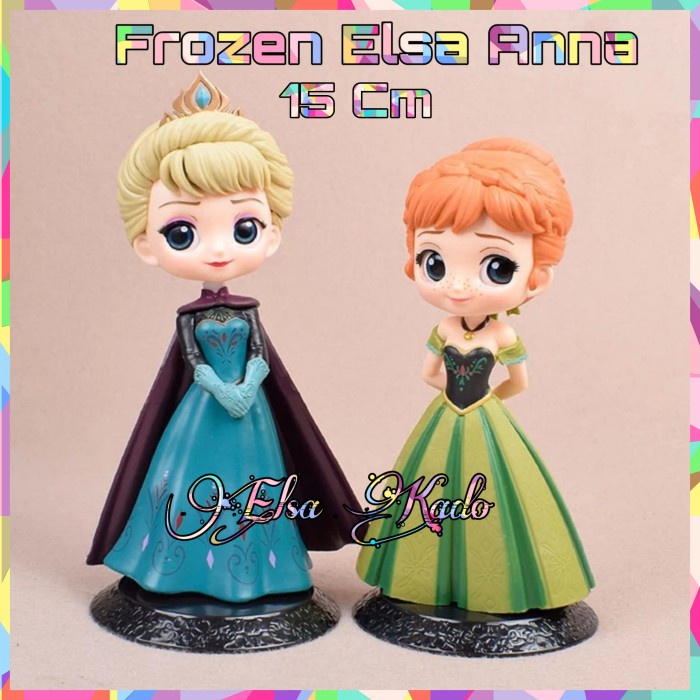 TERLARIS Action Figure Qposket Princess Disney Q Posket Frozen 2 Set Elsa Anna