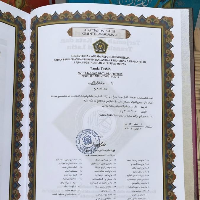 Alquran Alhamid Perkata A5, Alquran Terjemah Perkata dan Latin